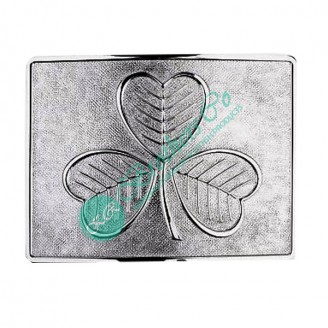 Scottish Shamrock Chrome Polished Kilt Belt Buckle